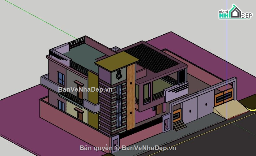 Biệt thự 2 tầng,model su biệt thự 2 tầng,biệt thự 2 tầng file su