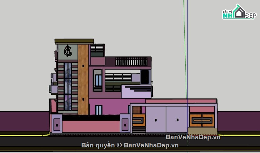 Biệt thự 2 tầng,model su biệt thự 2 tầng,biệt thự 2 tầng file su