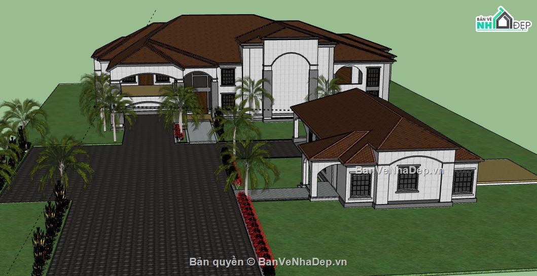 Biệt thự 2 tầng,model su biệt thự 2 tầng,biệt thự 2 tầng file su