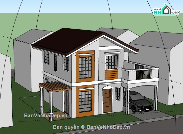 Biệt thự 2 tầng,model su biệt thự 2 tầng,file su biệt thự 2 tầng