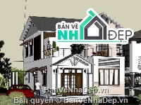 Biệt thự 2 tầng,sketchup biệt thự 2 tầng,biệt thự 2 tầng file su,su biệt thự 2 tầng