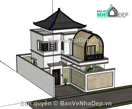 Biệt thự 2 tầng,model su biệt thự 2 tầng,file su biệt thự 2 tầng,file sketchup biệt thự 2 tầng,biệt thự 2 tầng sketchup