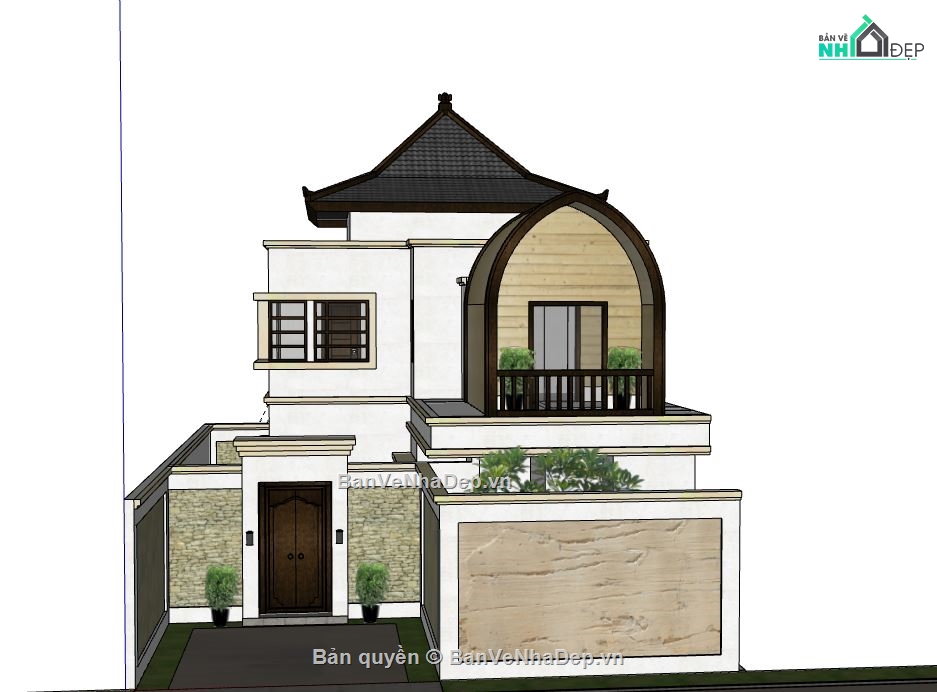 Biệt thự 2 tầng,model su biệt thự 2 tầng,file su biệt thự 2 tầng,file sketchup biệt thự 2 tầng,biệt thự 2 tầng sketchup