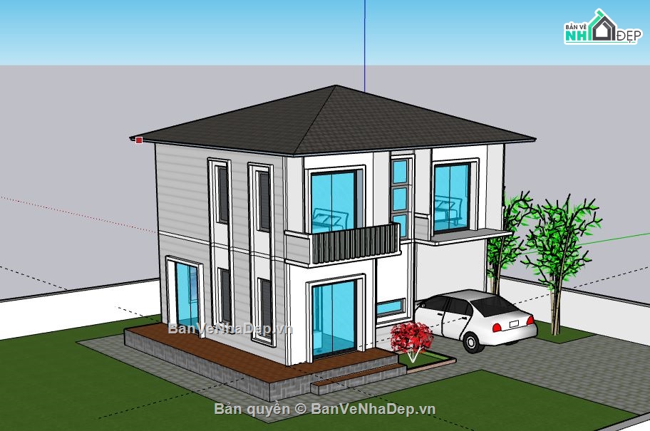 Biệt thự 2 tầng,Model su biệt thự 2 tầng,file su biệt thự 2 tầng