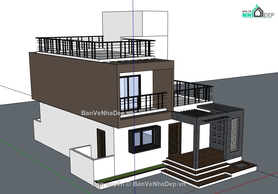 Biệt thự 2 tầng,model su biệt thự 2 tầng,biệt thự 2 tầng file su,sketchup biệt thự 2 tầng,biệt thự 2 tầng sketchup