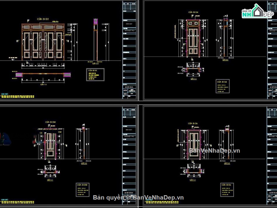 Biệt thự,Biệt thự 2 tầng,file cad biệt thự 2 tầng