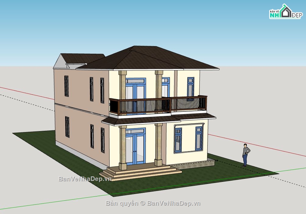 Biệt thự 2 tầng,model su biệt thự 2 tầng,file su biệt thự 2 tầng