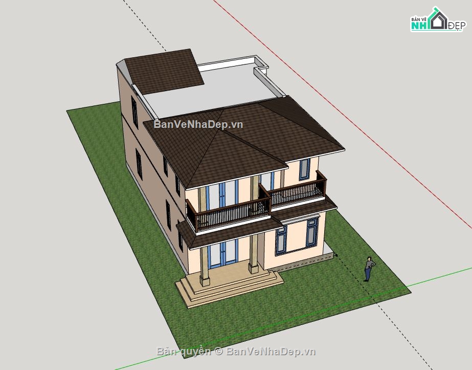 Biệt thự 2 tầng,model su biệt thự 2 tầng,file su biệt thự 2 tầng