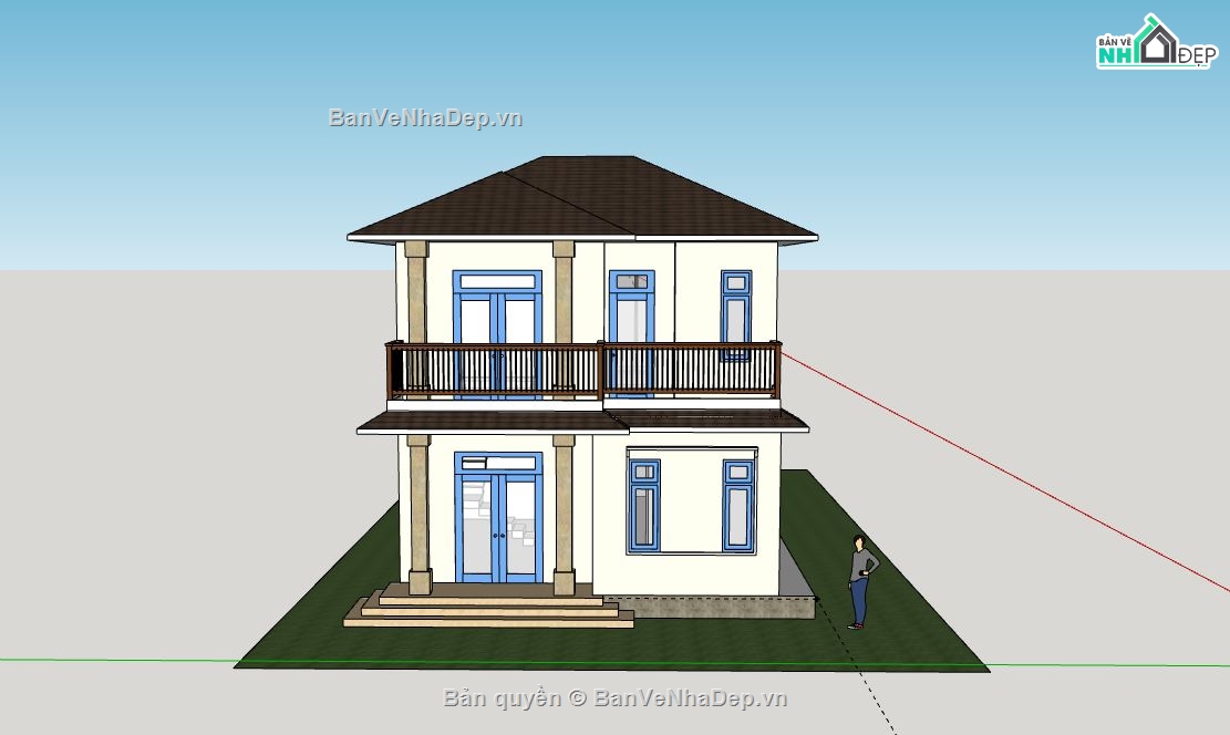 Biệt thự 2 tầng,model su biệt thự 2 tầng,file su biệt thự 2 tầng