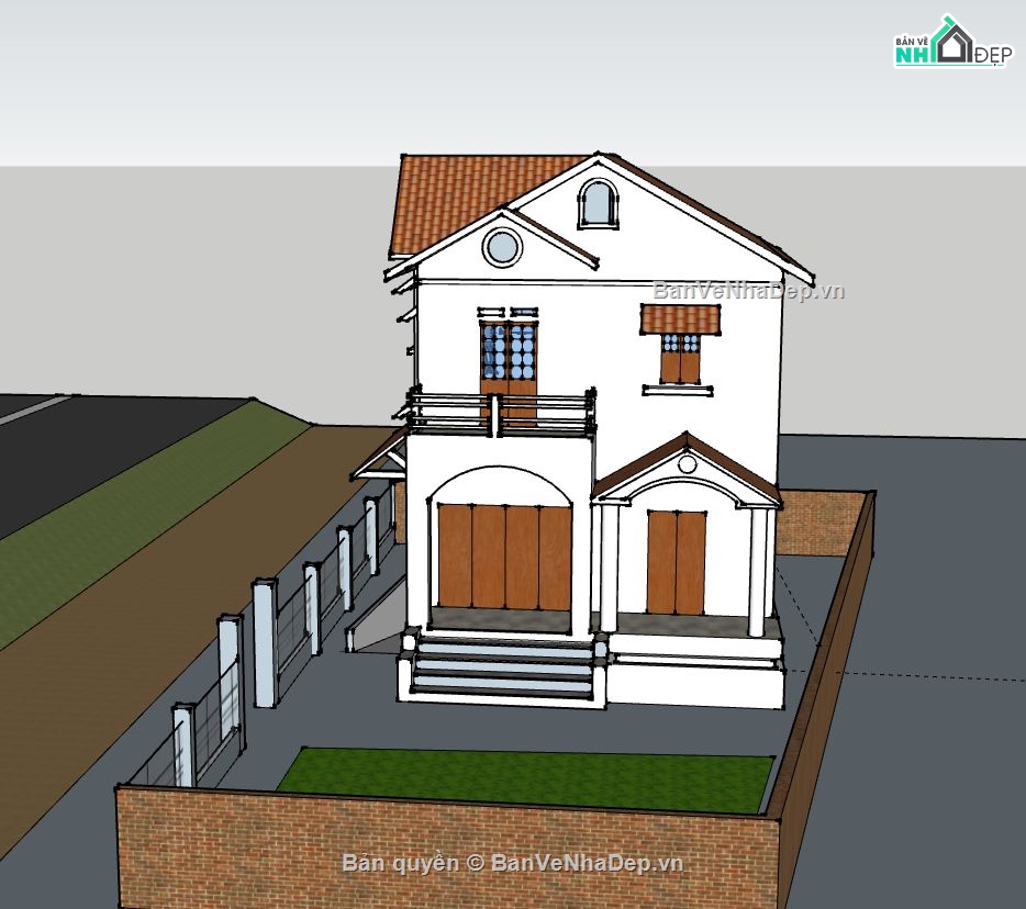 Biệt thự 2 tầng,Model su biệt thự 2 tầng,biệt thự 2 tầng model su