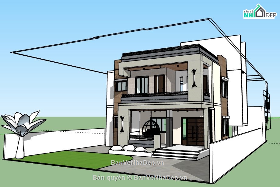 Biệt thự 2 tầng,model su biệt thự 2 tầng,biệt thự 2 tầng file su