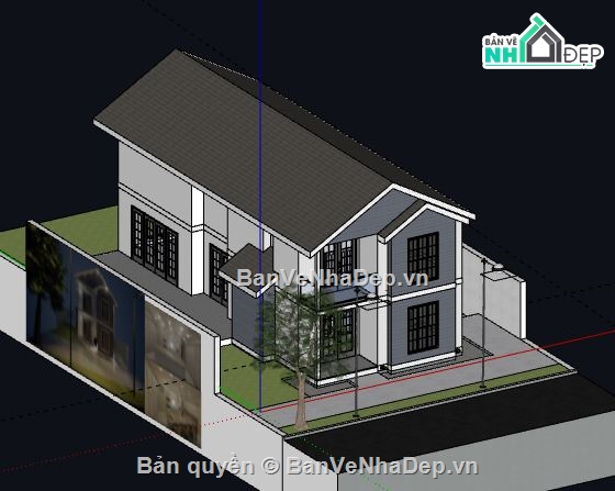 Biệt thự 2 tầng,model su biệt thự 2 tầng,biệt thự 2 tầng file su