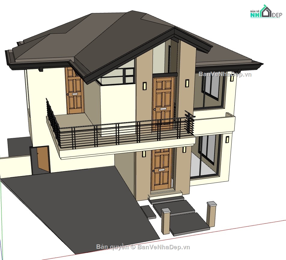 biệt thự 2 tầng,su biệt thự 2 tầng,model su biệt thự