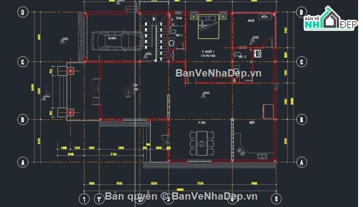 biệt thự 2 tầng,biệt thự mái thái,mẫu biệt thự mái thái