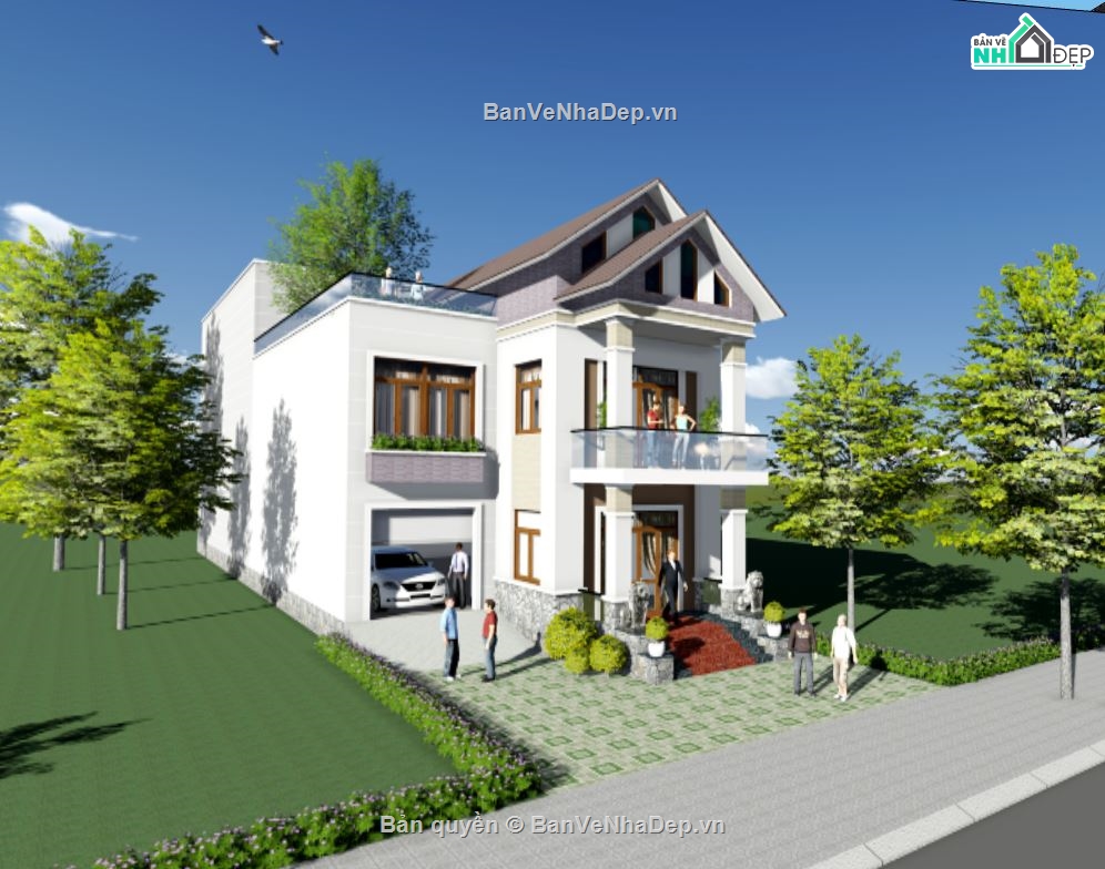 Biệt thự 2 tầng,model su biệt thự 2 tầng,biệt thự 2 tầng file su,file sketchup biệt thự 2 tầng,biệt thự 2 tầng sketchup