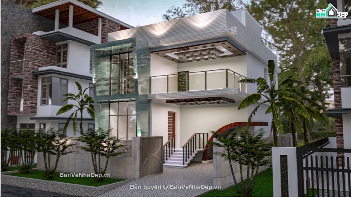 Biệt thự  2 tầng file sketchup,dựng 3d su biệt thự 2 tầng,thiết kế biệt thự file sketchup,model su biệt thự 2 tầng