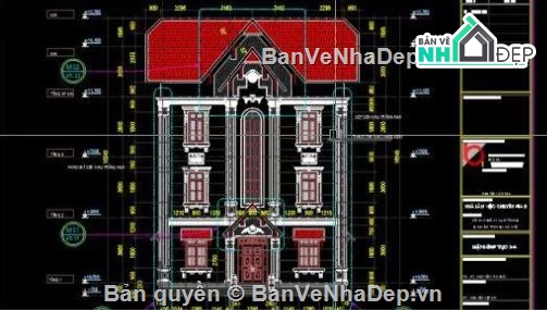 biệt thự 3 tầng,bản vẽ cad biệt thự 3 tầng,biệt thự 3 tầng cad,bản vẽ autocad biệt thự 3 tầng