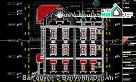 biệt thự 3 tầng,bản vẽ cad biệt thự 3 tầng,biệt thự 3 tầng cad,bản vẽ autocad biệt thự 3 tầng