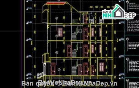 biệt thự 3 tầng,bản vẽ cad biệt thự 3 tầng,biệt thự 3 tầng cad,bản vẽ autocad biệt thự 3 tầng