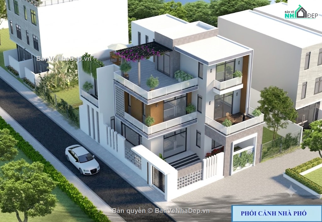 biệt thự 3 tầng,file su biệt thự 3 tầng,sketchup biệt thự 3 tầng