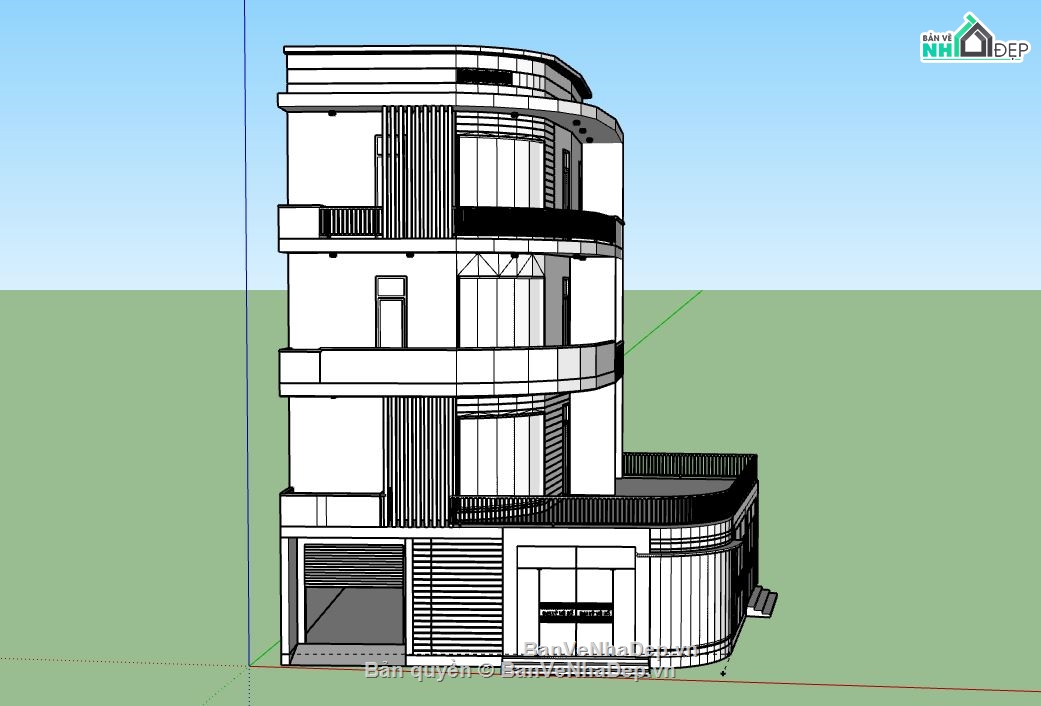 Biệt thự 3 tầng,model su biệt thự 3 tầng,biệt thự 3 tầng sketchup,file sketchup biệt thự 3 tầng,biệt thự 3 tầng model su