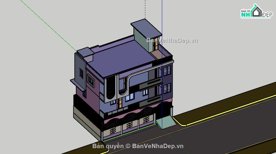 Biệt thự 3 tầng,model su biệt thự 3 tầng,biệt thự 3 tầng file su