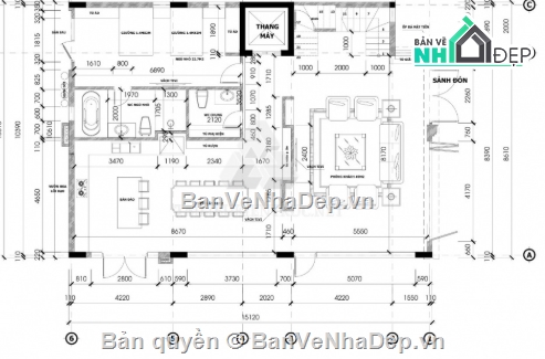 biệt thự 3 tầng,cad biệt thự 3 tầng,biệt thự 3 tầng cad