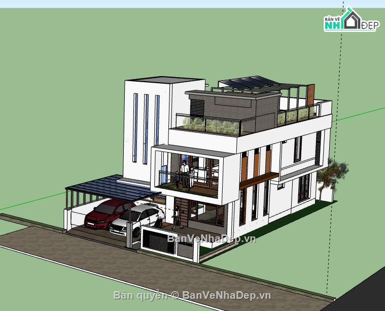 Biệt thự 3 tầng,Model su biệt thự 3 tầng,file su biệt thự 3 tầng