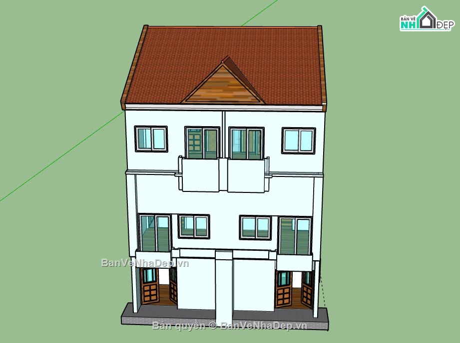 Biệt thự 3 tầng,model su biệt thự 3 tầng,file su biệt thự 3 tầng,sketchup biệt thự 3 tầng,biệt thự 3 tầng