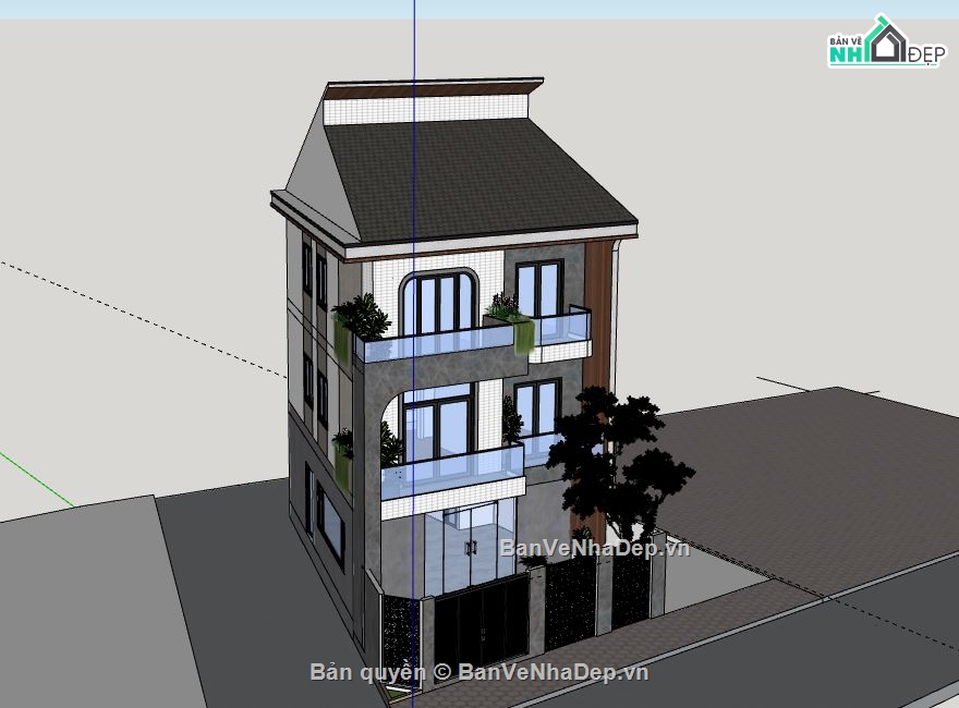 Biệt thự 3 tầng,model su biệt thự 3 tầng,biệt thự 3 tầng file su
