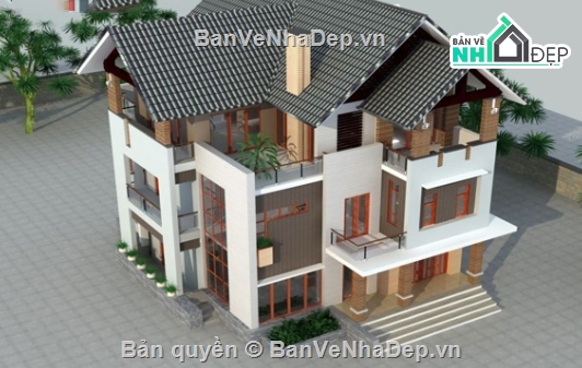Biệt thự 3 tầng file cad,cad biệt thự 3 tầng,biệt thự 3 tầng  cad