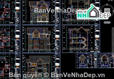 Biệt thự 3 tầng file cad,cad biệt thự 3 tầng,biệt thự 3 tầng  cad