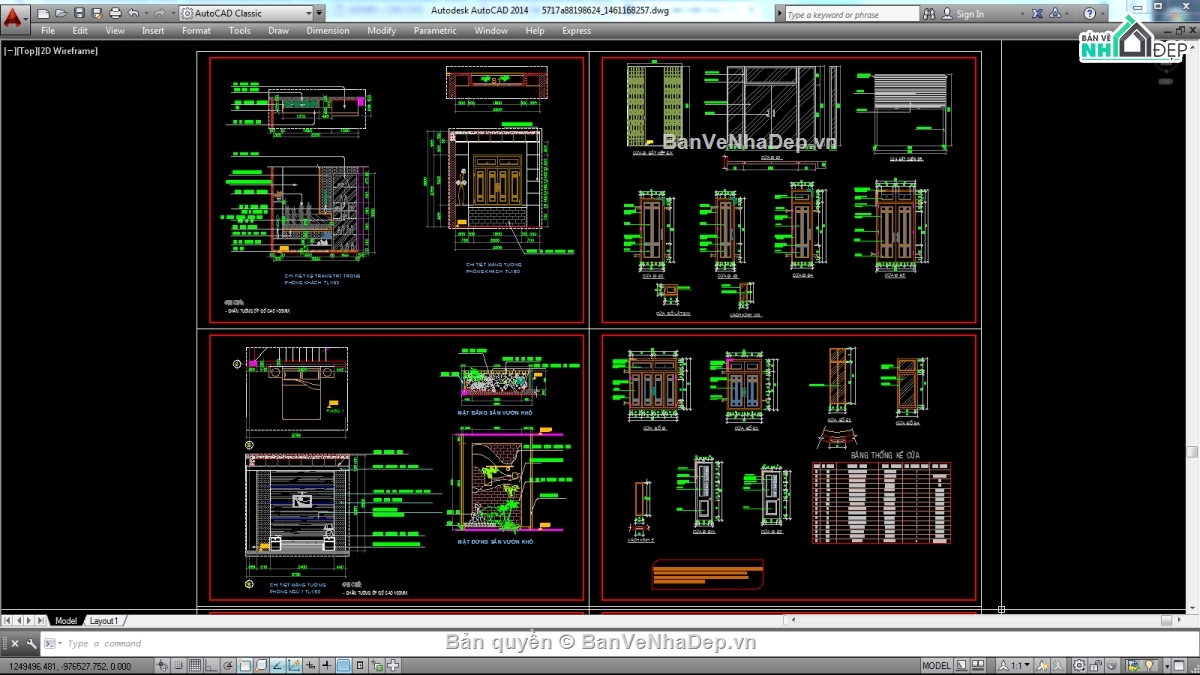 Biệt thự,file biệt thự 3 tầng,file cad biệt thự 3 tầng