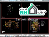 Biệt thự,file biệt thự 3 tầng,file cad biệt thự 3 tầng