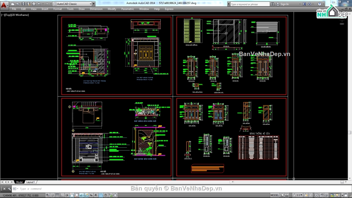 Biệt thự,file biệt thự 3 tầng,file cad biệt thự 3 tầng