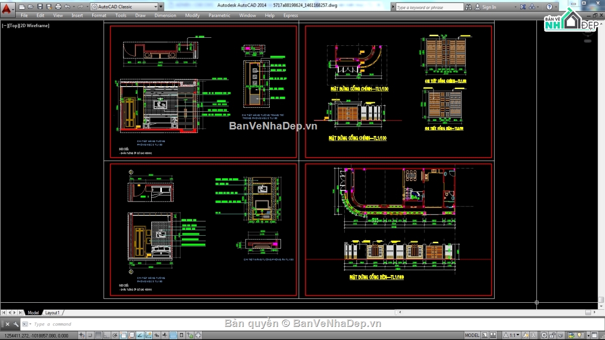 Biệt thự,file biệt thự 3 tầng,file cad biệt thự 3 tầng