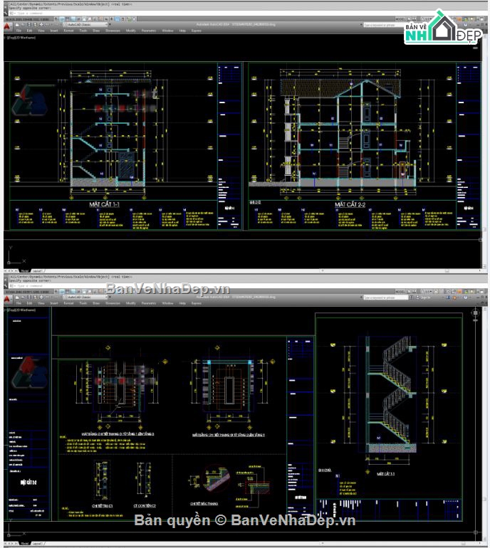Biệt thự,Biệt thự 3 tầng,file kiến trúc biệt thự 3 tầng