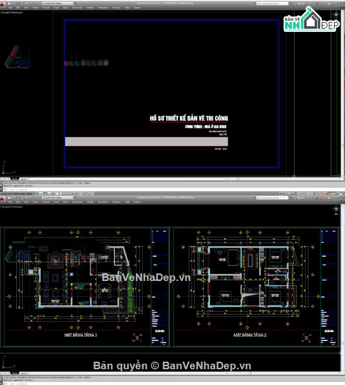 Biệt thự,Biệt thự 3 tầng,file kiến trúc biệt thự 3 tầng