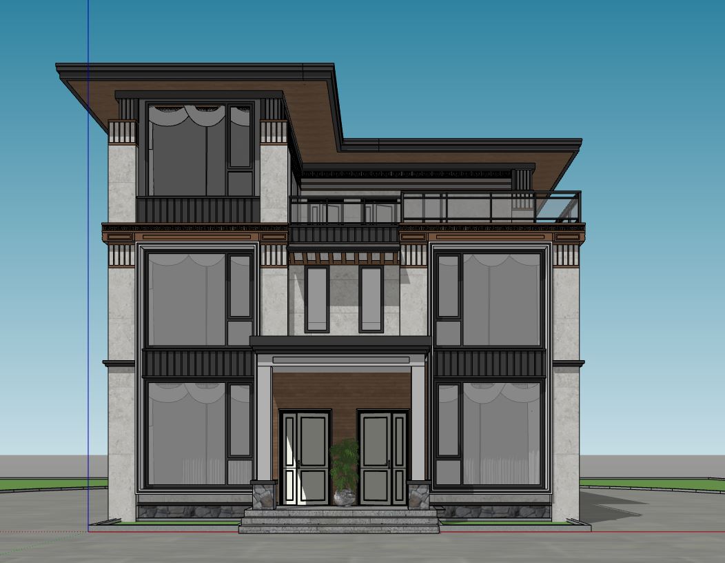 model su biệt thự 3 tầng,su biệt thự 3 tầng,sketchup biệt thự 3 tầng