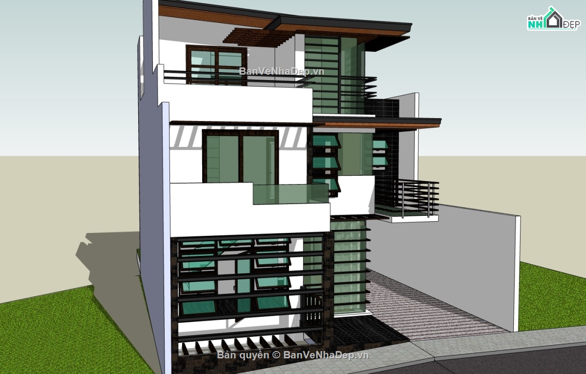 biệt thự 3 tầng,model su biệt thự 3 tầng,biệt thự 3 tầng đẹp