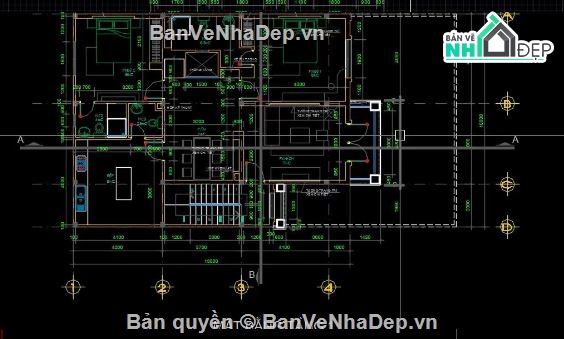 biệt thự 3 tầng,cad biệt thự 3 tầng,file cad biệt thự 3 tầng,bản vẽ biệt thự 3 tầng