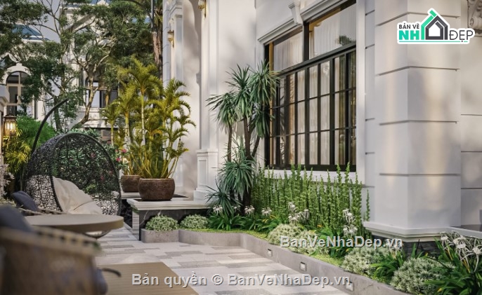 biệt thự cổ điển 3 tầng,3dmax biệt thự 3 tầng,biệt thự 3 tầng