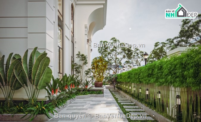 biệt thự cổ điển 3 tầng,3dmax biệt thự 3 tầng,biệt thự 3 tầng