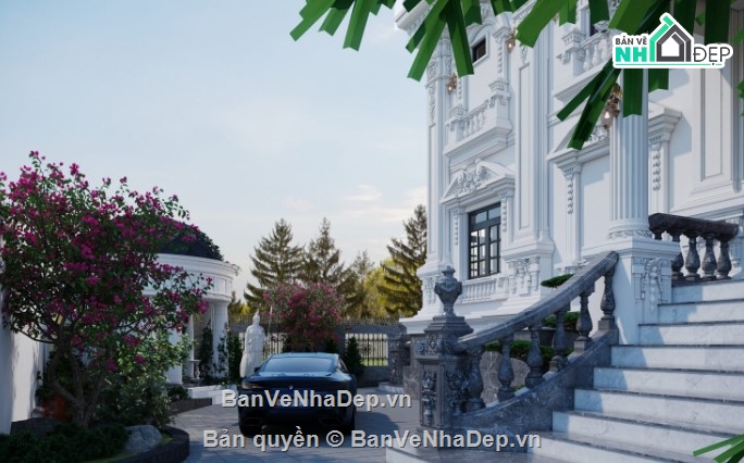 biệt thự tân cổ điển đẹp,biệt thự 3 tầng đẹp,biệt thự cổ điển 3 tầng