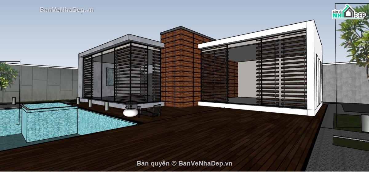 file su biệt thự,file sketchup biệt thự,model su biệt thự