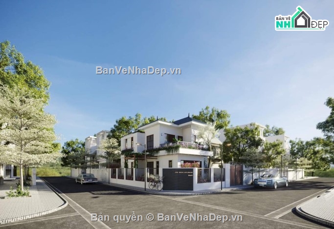 biệt thự mái nhật 2 tầng 3dmax,biệt thự 2 tầng,3dmax biệt thự