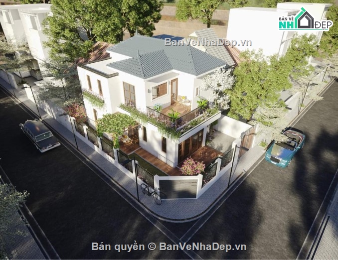 biệt thự mái nhật 2 tầng 3dmax,biệt thự 2 tầng,3dmax biệt thự