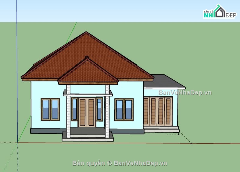 Biệt thự 1 tầng,model su biệt thự 1 tầng,file su biệt thự 1 tầng