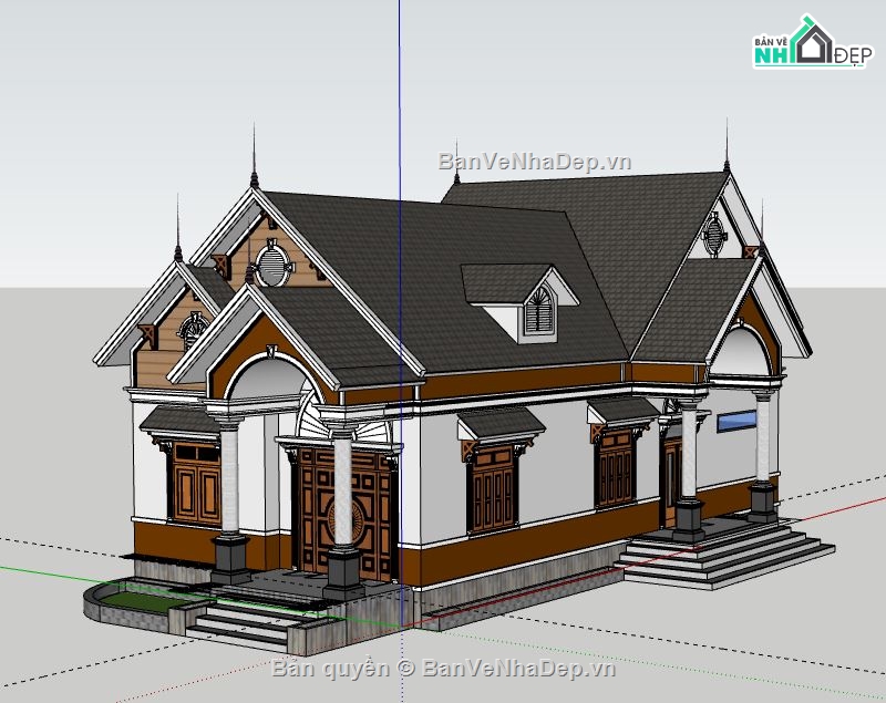 Biệt thự 1 tầng,Model su biệt thự 1 tầng,biệt thự 1 tầng model su