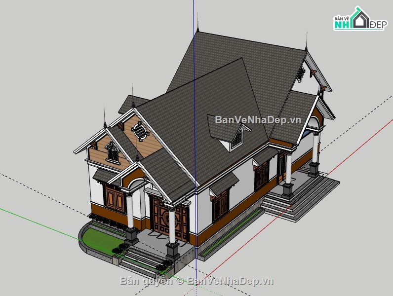 Biệt thự 1 tầng,Model su biệt thự 1 tầng,biệt thự 1 tầng model su